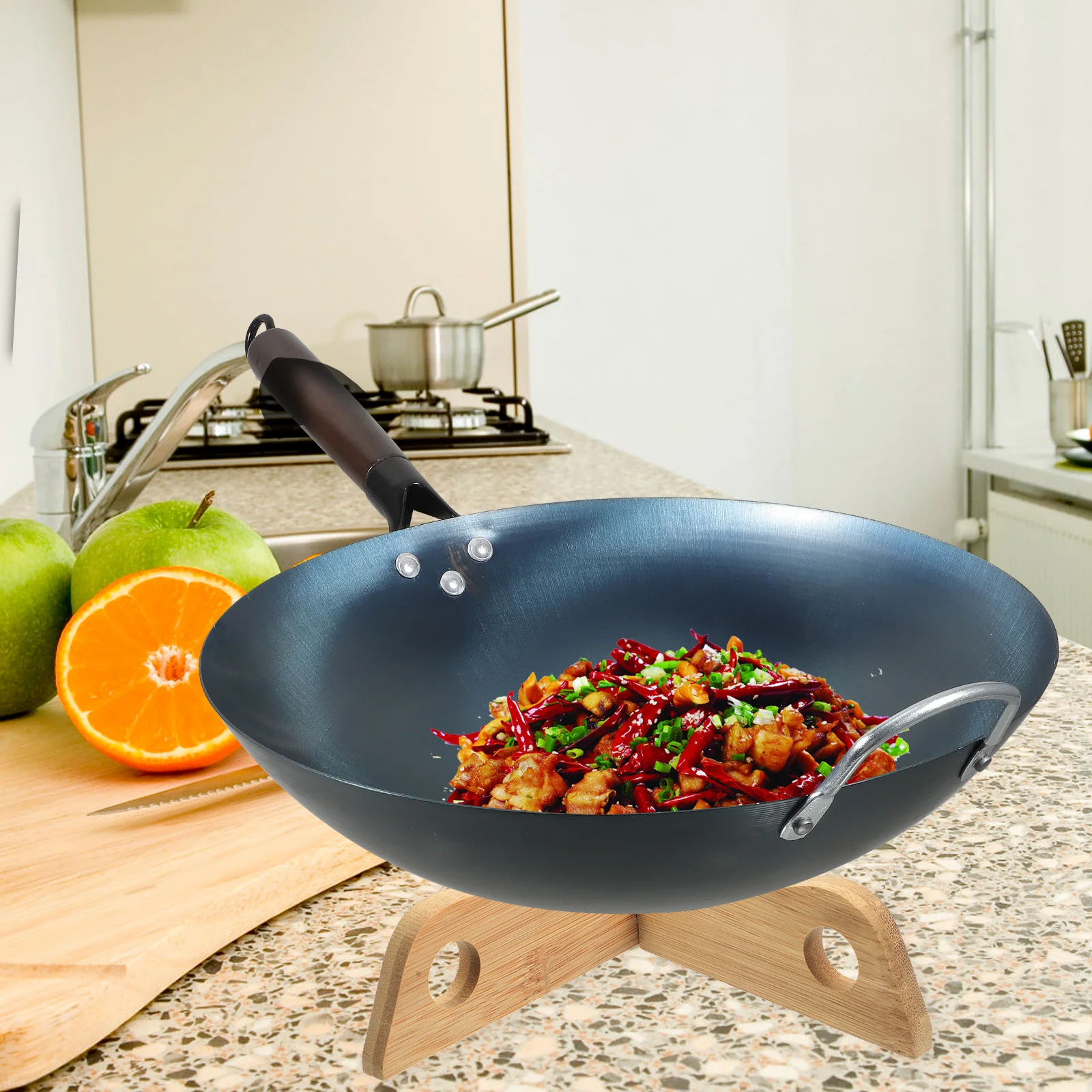 

2pcs Pot Pan Stand Holders Rack Kitchen Fish Soup Holder Non-slip Tabletop Organizer Household Storage Tool