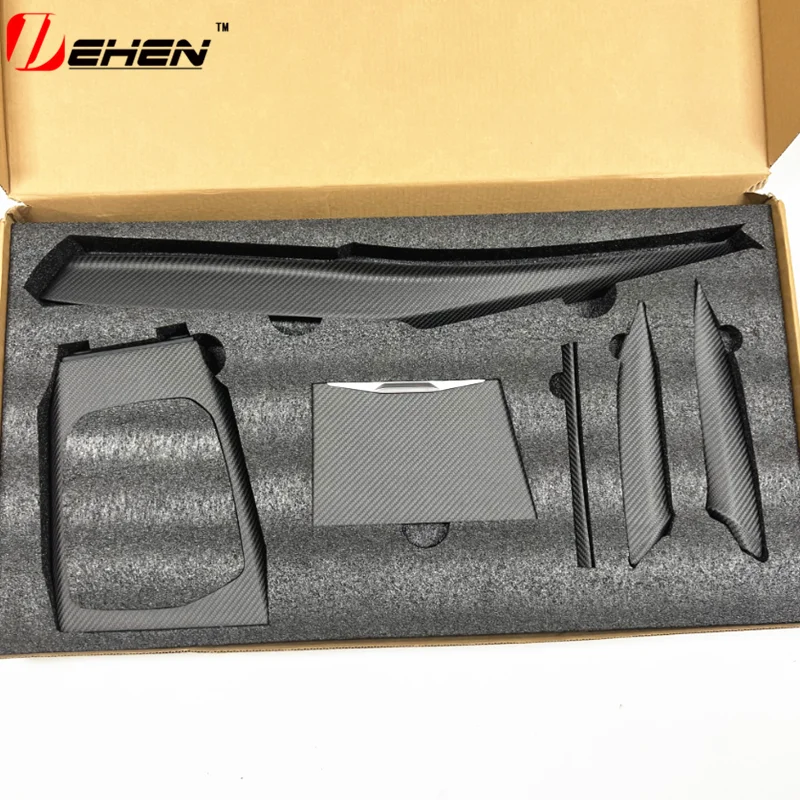 For BMW G80 G82 G87 G20 G22 G23 G26 I4 G42 2023-2024 Lci ID8 Car Center Console Dashboard Side Gear Panel Matte Dry Carbon Fiber
