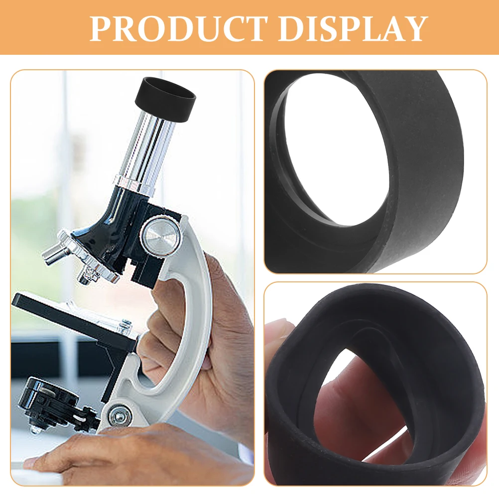 

4pcs Horn Eyepiece Safety Rubber Shields Black Microscope Eye Guards Cups Eye Masks Parts Accessories