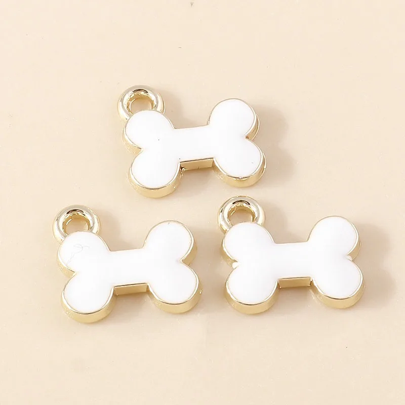 Leslie 10 Stück/Set Emaille Niedliche Katzen- und Hundepfoten-Hundeknochen-Anhänger für Ohrringe, Armbänder, Halsketten, Anhänger, DIY-Schmuckherstellungszubehör – Detail 23