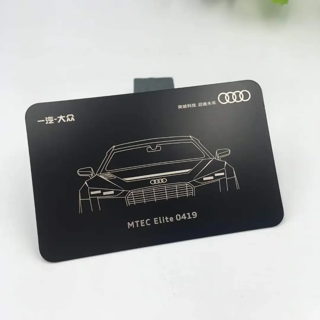 Tarjeta de visita de metal de acero inoxidable de lujo con logotipo personalizado moderno al por mayor de 0,8 mm para grabado láser
