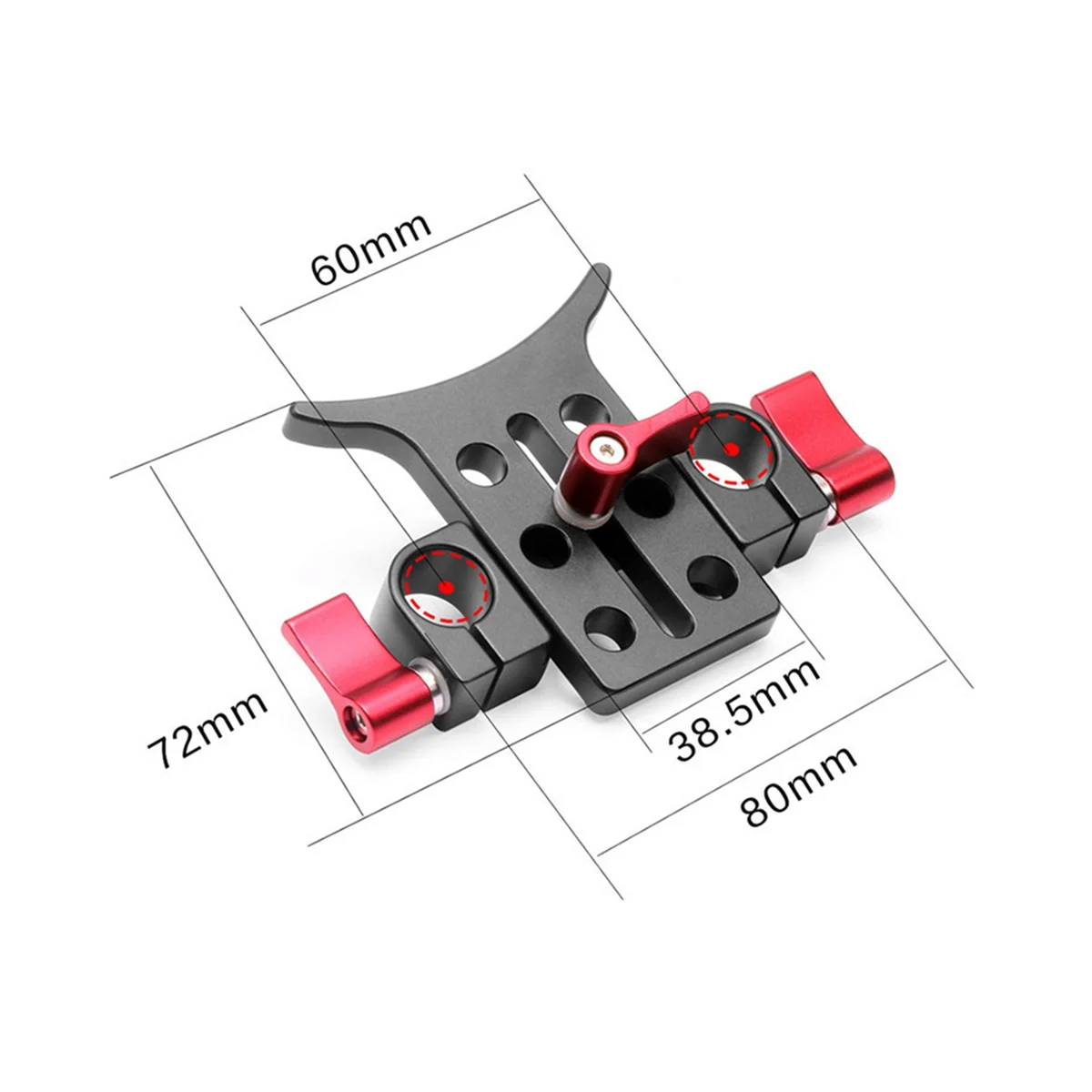 알루미늄 합금 망원 렌즈 브래킷 어댑터 연장 튜브 클립, 5D3 5D2 SLR DSLR 카메라용, 블랙, 15mm