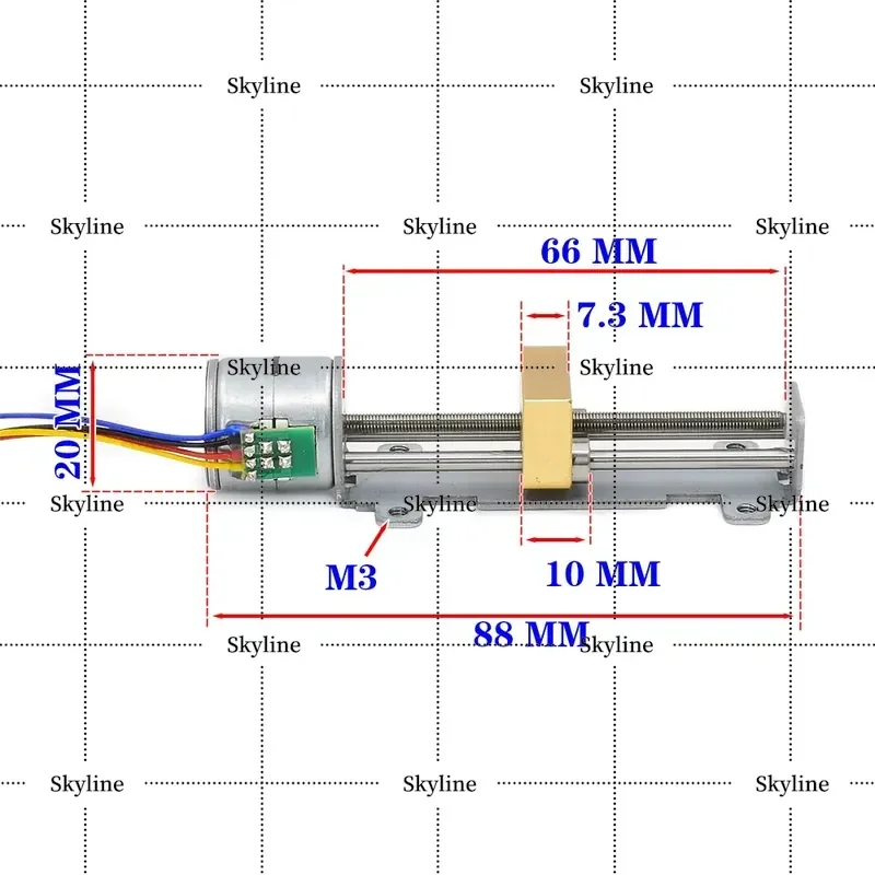 For Miniature Screw Slide 20mm Stepping Motor 2-Phase 4-Line Linear Stepping Motor 3D Printer Motor