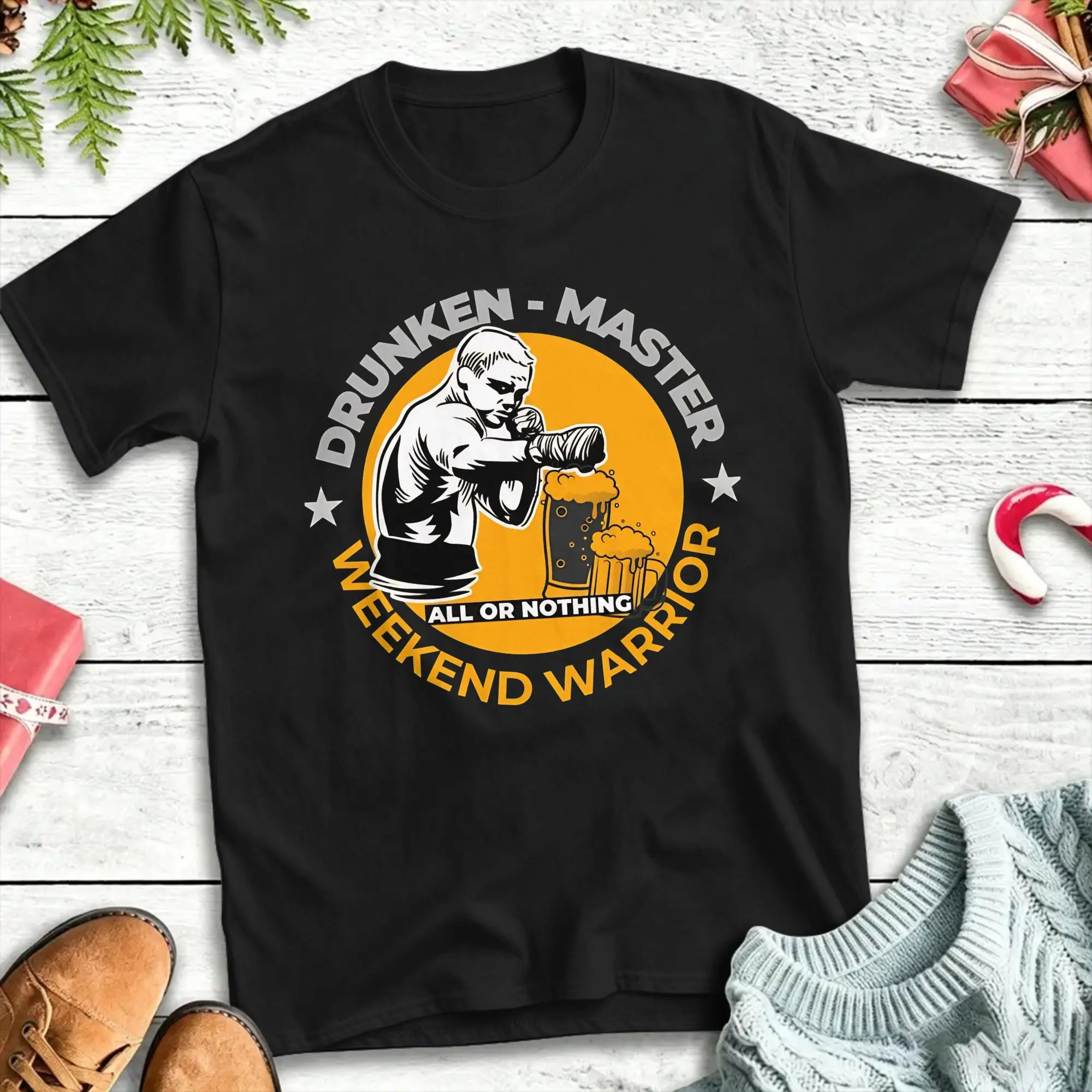 DRUNKEN MASTER WEEKEND WORRIOR T Shirt  Harajuku T Shirts Short Sleeve Vintage Tshirt Summer 100% Cotton Plus Size 5XL Clothing