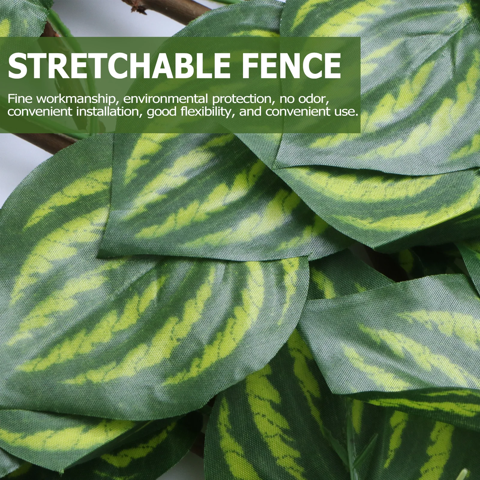 

1pc Stretchable Green Plant Realistic Leaf Hedge Uv Resistant Garden Decoration Balcony Yard Adornment Thick Simulated Plants