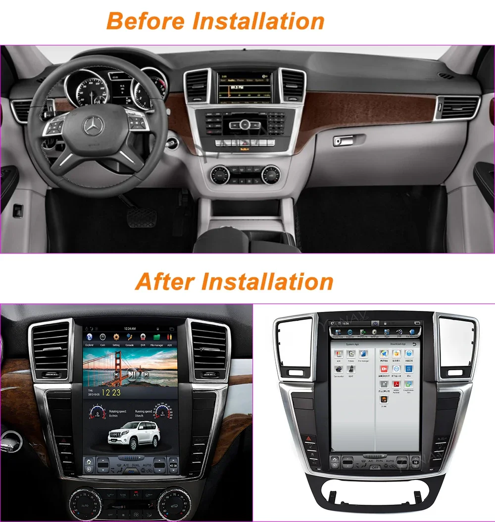 Android 12.0 dla Mercedes Benz ML W166 GL X166 ML300 ML350 ML400 ML550 GL350 GL400 2012-2016 Odtwarzacz multimedialny Auto Stereo