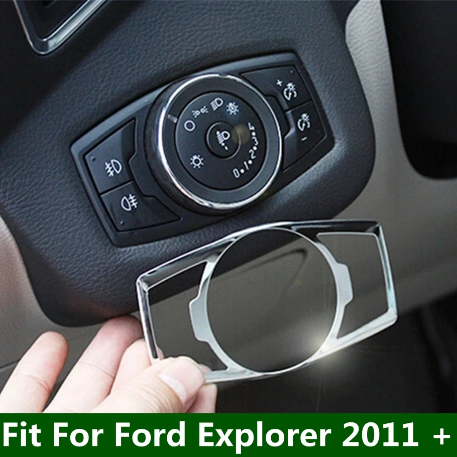 

Head Light Lamp Switch Button Decoration Frame Control Panel Cover Trim Fit For Ford Explorer 2011 - 2019 Car Accessories