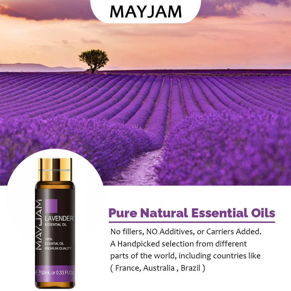 MAYJAM-difusor aromático, aceite esencial de Lavanda, Vainilla, mirra, fragancia para jabones, fabricación de velas, humidificadores de masaje, 10ML