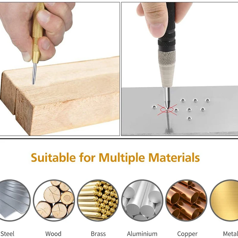 1Pcs Woodworking Tools Loaded Marker Wood Chisel Joinery Carpenter Tool Automatic Center Punch Automatic Metal Punch Tool