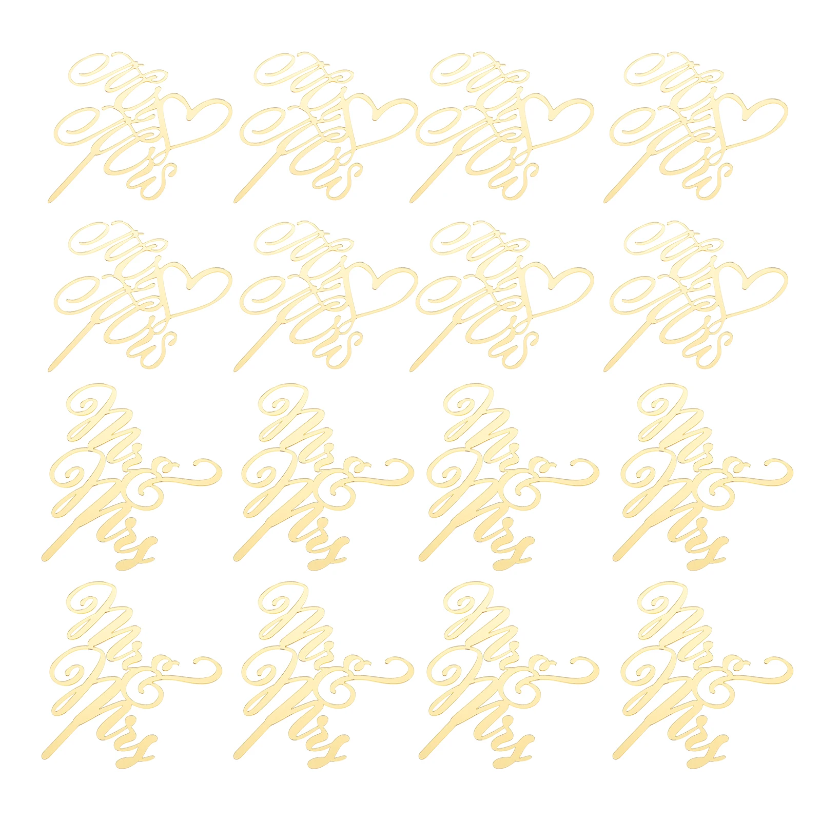 

24Pcs Mr and Topper Acrylic Elegant Wedding Sign for Engagement Bride Groom Wedding Cake Decorations Romantic