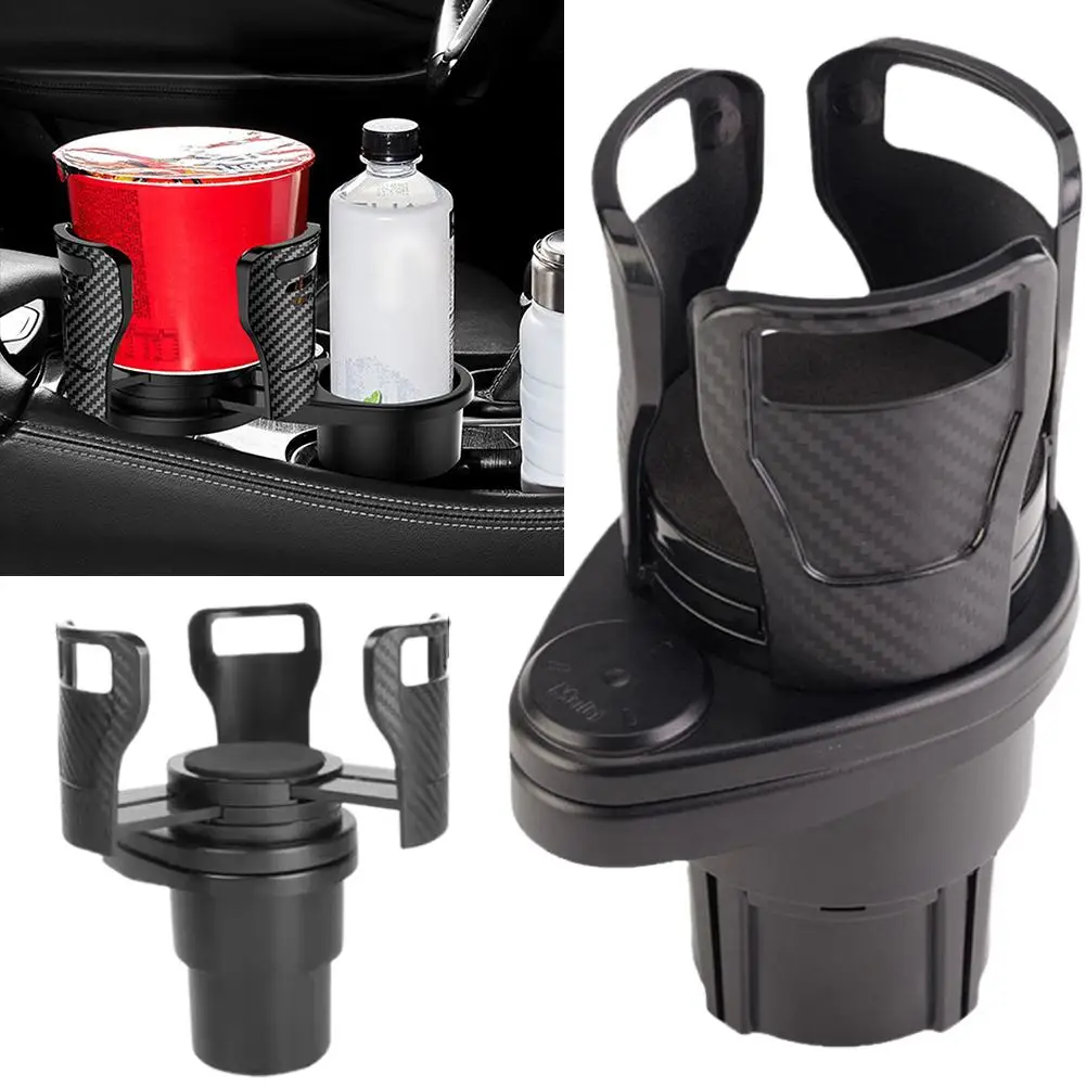 Adjustable Dual Car Cup Holder Car Mount Multifunction Rotating Auto Cup Drink Holder Expander Adapter for Mobile Phone Holder