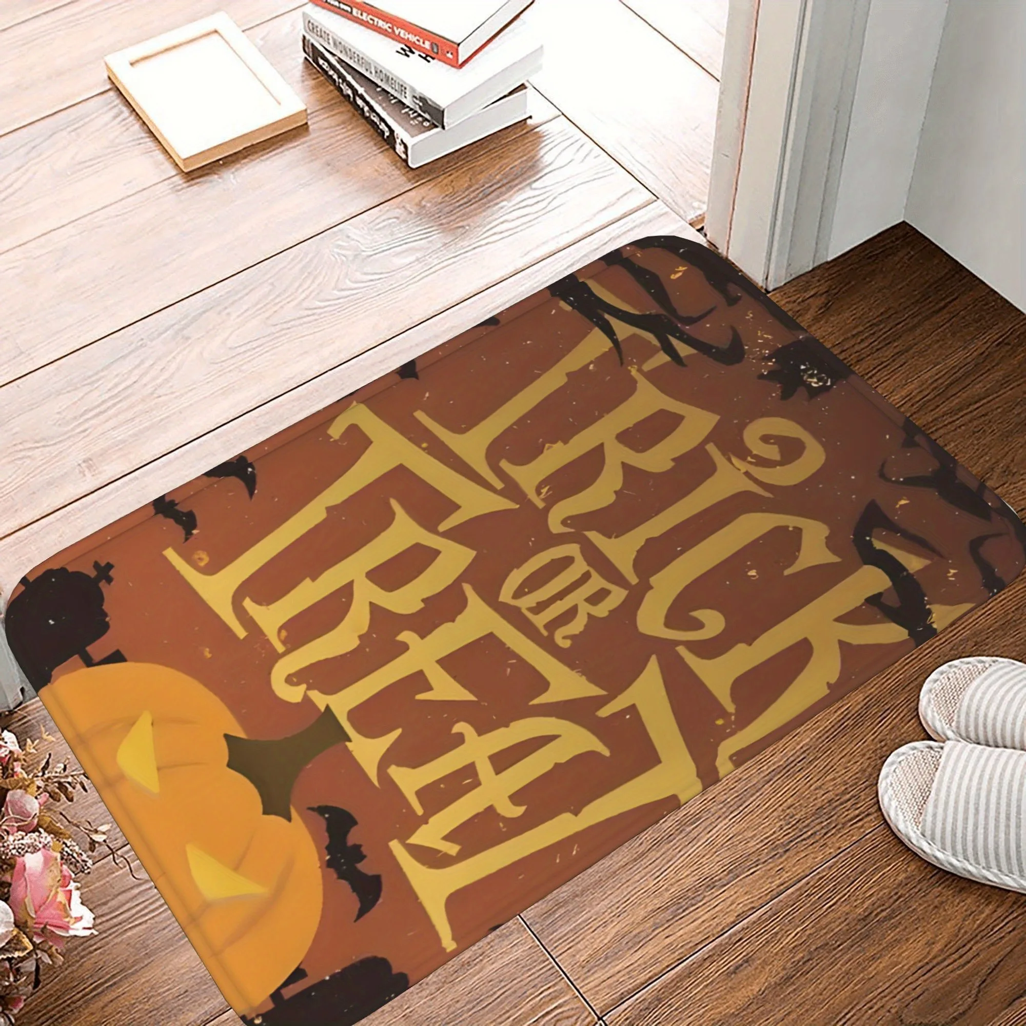 

1PC Halloween Pattern Kitchen Rug Non-Slip Door Mat Pop design Bathroom Rug Bath Mat Carpet for Home Sink Laundry Decor