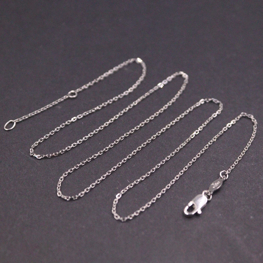 Real Platinum 950 Women Men 1mmW Long Cable Chain Link Necklace 45cm Pt950