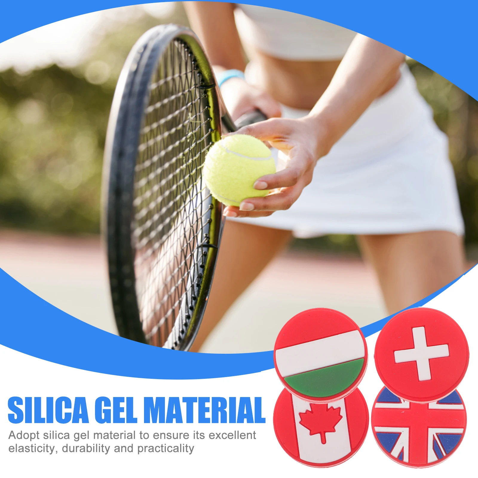 

4Pcs Tennis Racket Dampener Silicone Shock Absorber Vibration Reducer Accessories Comfort Consistency