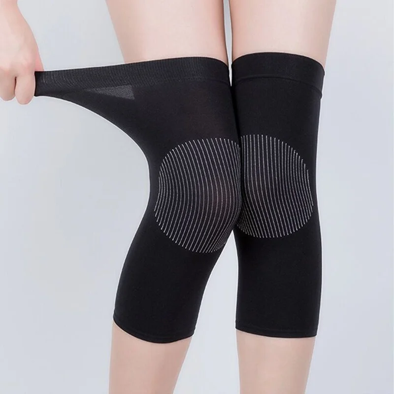 Cotton Nylon Self Heating Warm Kneepad Wool Knee Support Men and Women Cycling Lengthen Prevent Arthritis Knee Pad kneepads