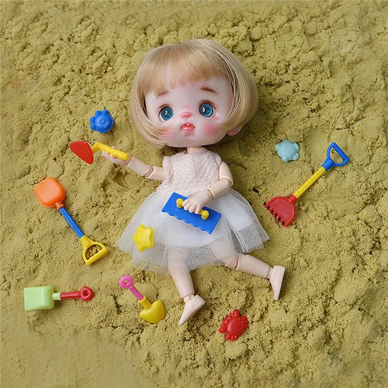 1/12 Dollhouse Miniature Beach Toys Shove Rake Sand Digging Tool DollHouse Decoration OB11 Doll Accessories Dark Color