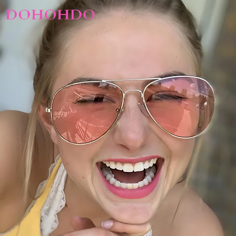

Metal Oversized Pilot Retro Trendy Brand Designer Sunglasses Women Men Driving Summer Traveling Fishing Eyeglasses Unisex UV400