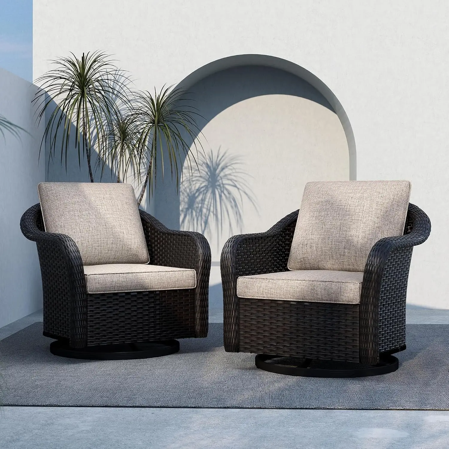 2 Piece Patio Furniture Set, Wicker Outdoor Conversation Set, Customized
