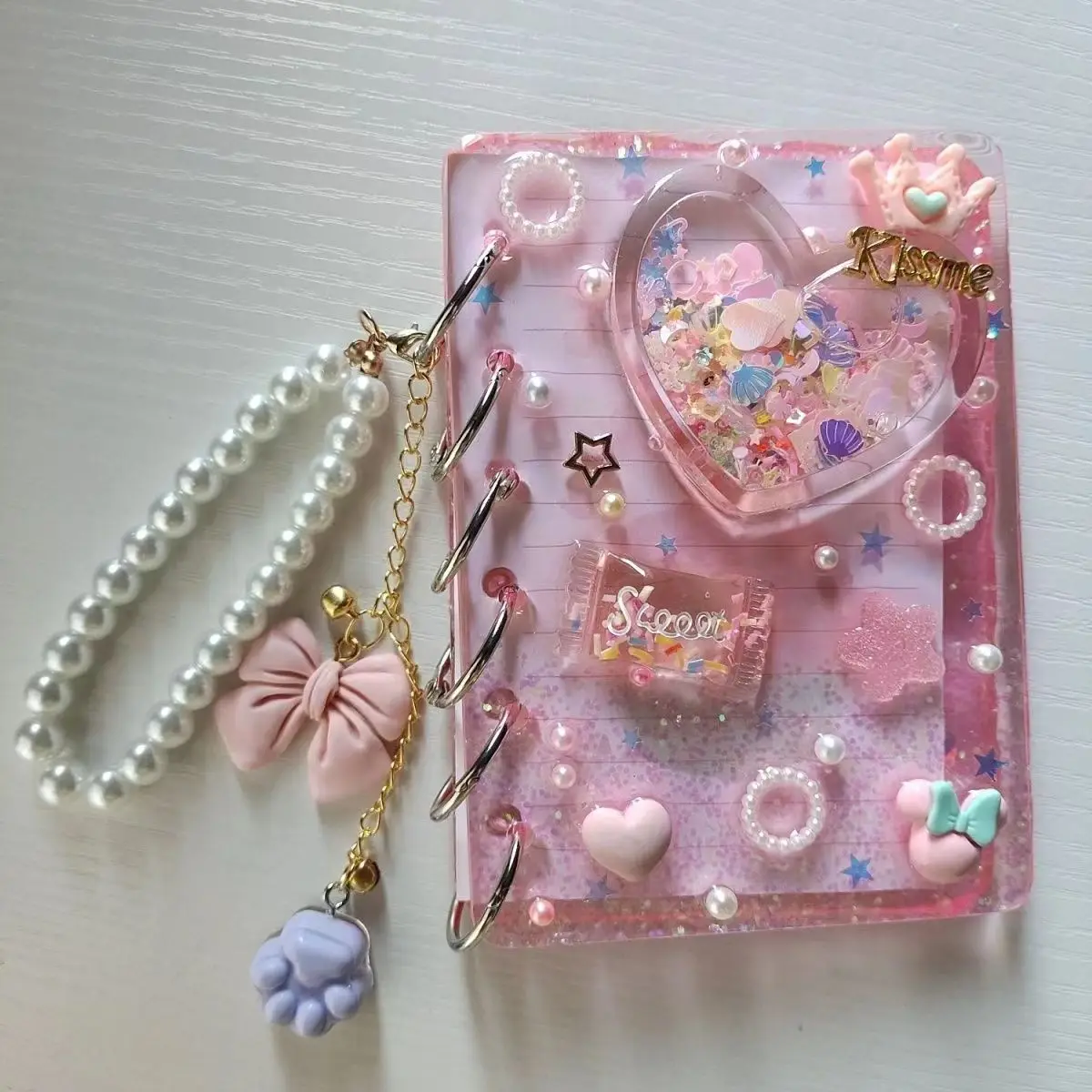 Girl Binder Notebook Cute A7 Princess Hand Ledger Cute Girl Binder Notebook Student Loose-leaf Notepad 200 pages