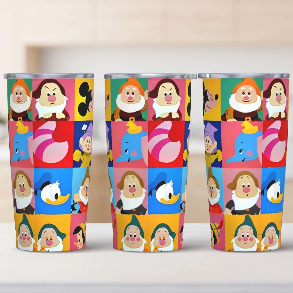 

Mickey Mouse Tumbler Peter Pan and Dwarf Cold and Hot Water Bottle Insulated Stainless Steel Coffee Mug Custom Travel Car Mugs