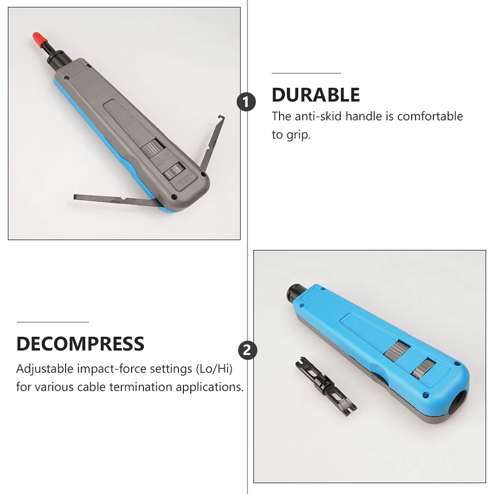 

Manual Network Wire Crimping Adjustable Impact Force Anti-Slip Handle Handle Compartment For Blades Impact Punch Tools