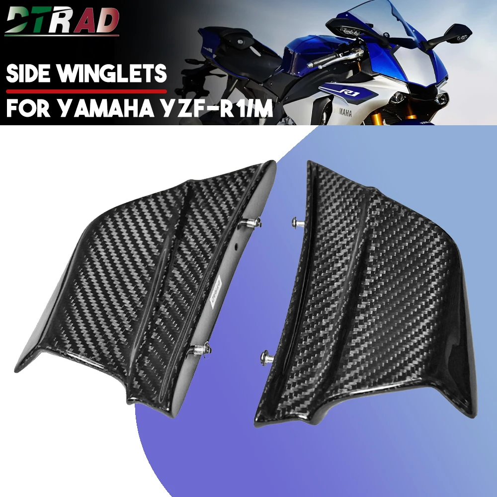 

YZF-R1 Winglets For YAMAHA YZF R1 R1M 2015-2023 Accessories Carbon Fiber Side Panel Wings Motorcycle Modified Parts Fairing Kit