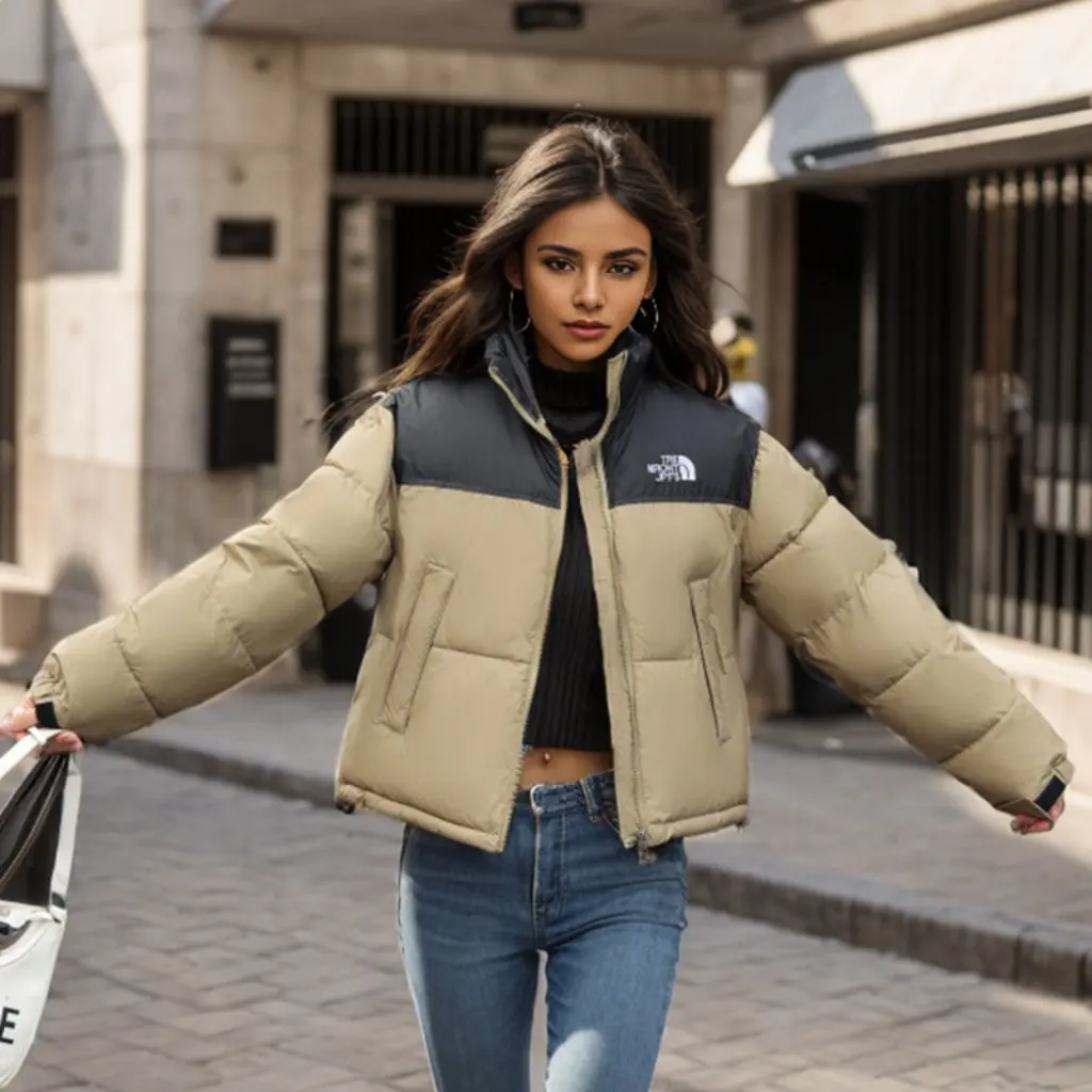 

Женская хлопковая куртка с цветными блоками, американская версия, короткая, свободная, утолщенная, с вышитыми буквами, в стиле хлеба, зима