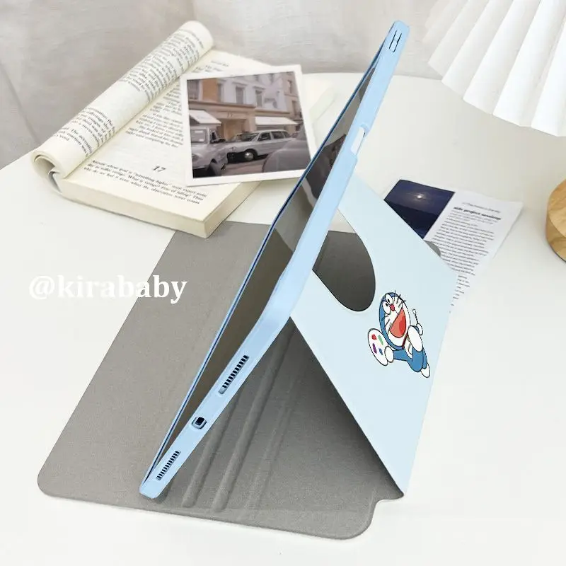 Doraemon tekenfilm animatiepatroon 720 °   roterende iPad beschermhoes air7/6 nieuwe acryl pro11 pensleuf 9/10/11 generatie