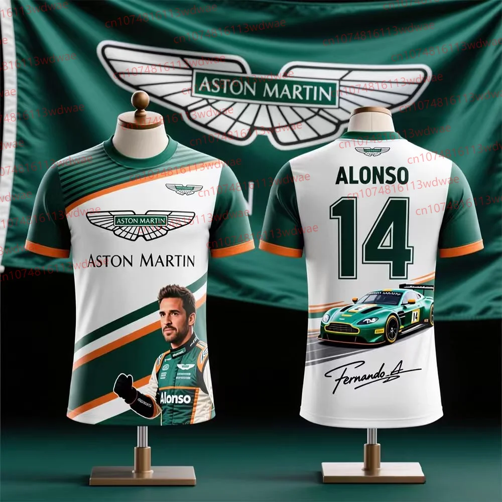 

2025 Aston Martin T-Shirt Fernando Alonso No. 14 T-Shirt Spanish Racers Team Racing Suit Quick Drying Commemorative T-Shirt