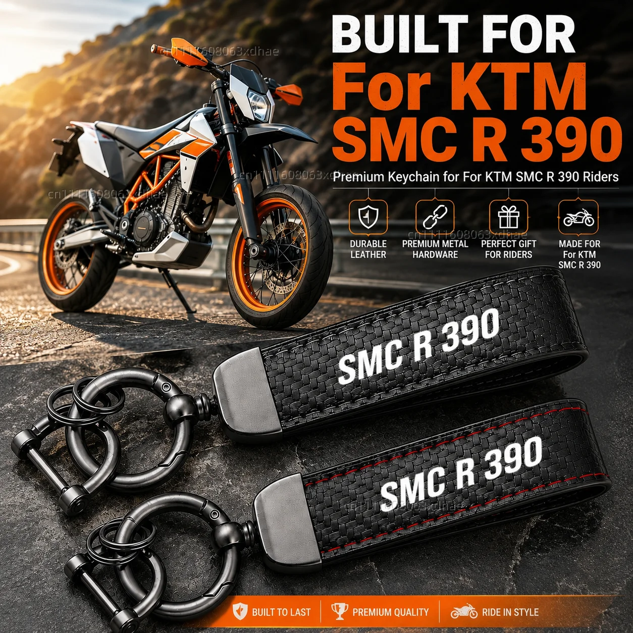 

High-Grade Leather Motorcycle Keychain Holder Keyring Accessories For KTM 125 SMC R 390 SMC R 2025 2026