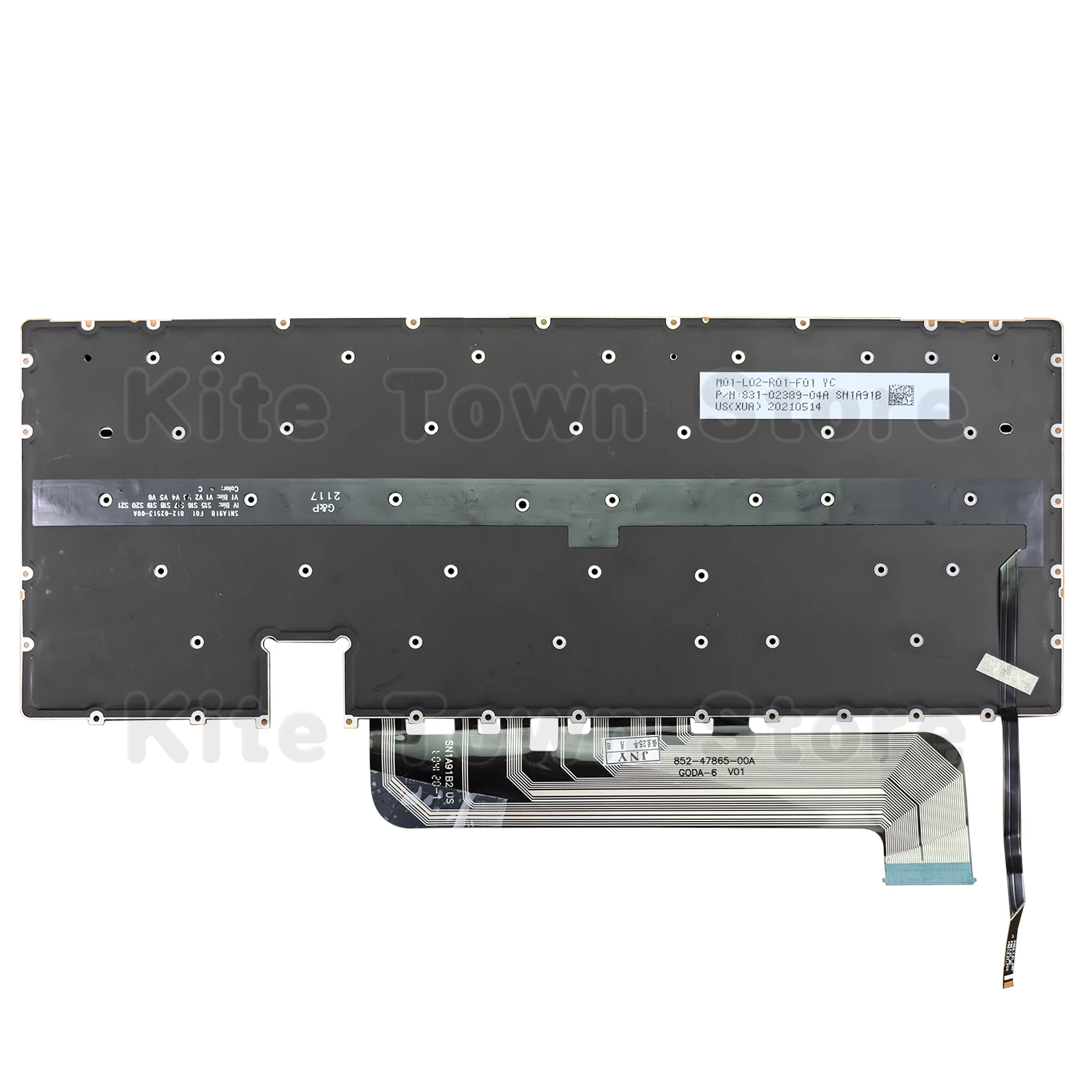 Keyboard Laptop AS Baru dengan Lampu Latar untuk HP Elite Dragonfly G3 G4 Hitam Tanpa Bingkai