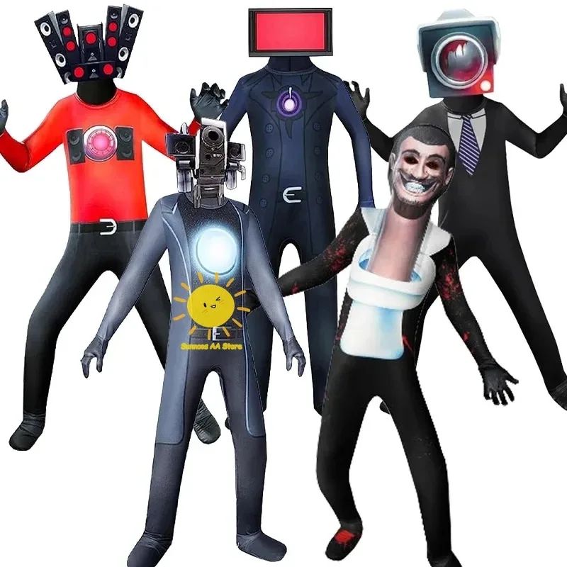 qq45Skibidi Cosplay TV Camera Man Costume Gioco Skibidi Dop Sì Toilette Halloween Tuta Costumi da festa