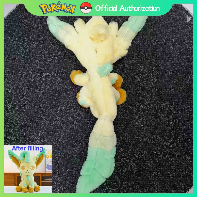 Cartoon Eevee No Cotton Leather 45CM-80CM Pokemon Leafeon Semi-finished Shell Plush Toy Soft Anime Stuffed Doll Festival Gift