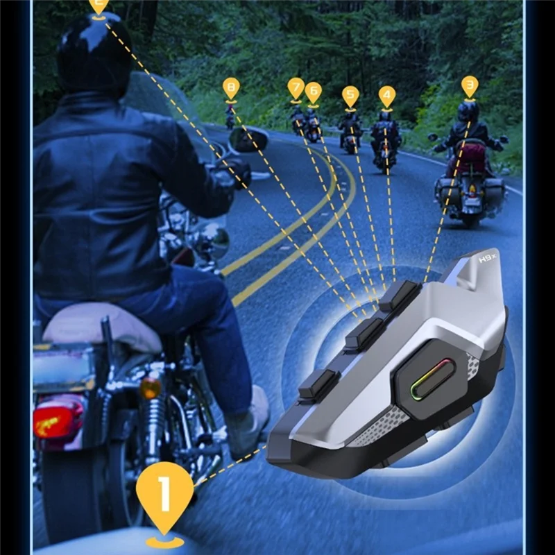

H9X 4 Riders 2KM Bluetooth Helmet Intercom Headset Motorcycle Duplex Universal Connection VS Fredcom FX