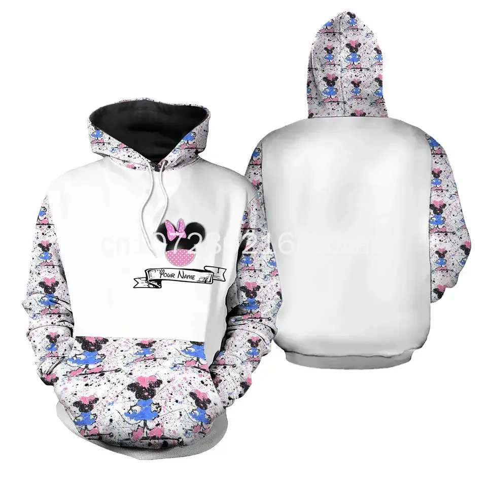 Zomer Nieuwe Disney Minnie Mouse 3d Geprint Y 2K Hoodie Gepersonaliseerde Heren En Dames Vrijetijdsspullover Hoodie