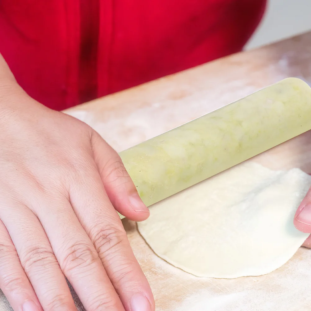 

Jade Dough Roller Pin Kitchen Rolling Pin for Dough Noodles Dumpling Wrapper Baking Pizza Baking Supplies