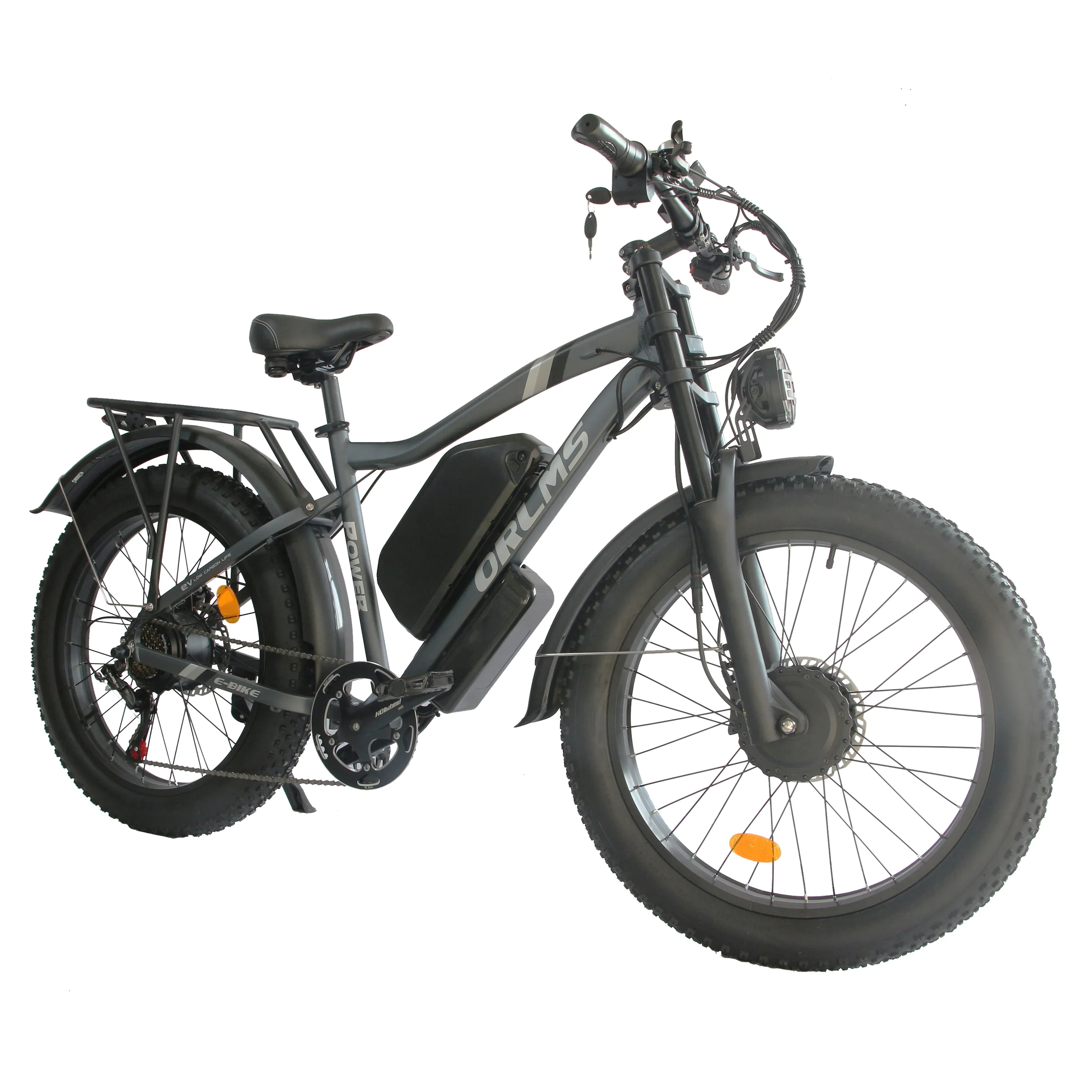 دراجة كهربائية للبالغين ORLMS MX500 بقدرة 1500 وات وبطارية 52 فولت 25 أمبير في الساعة، دراجة جبلية إلكترونية بإطارات عريضة لجميع التضاريس مقاس 24 بوصة