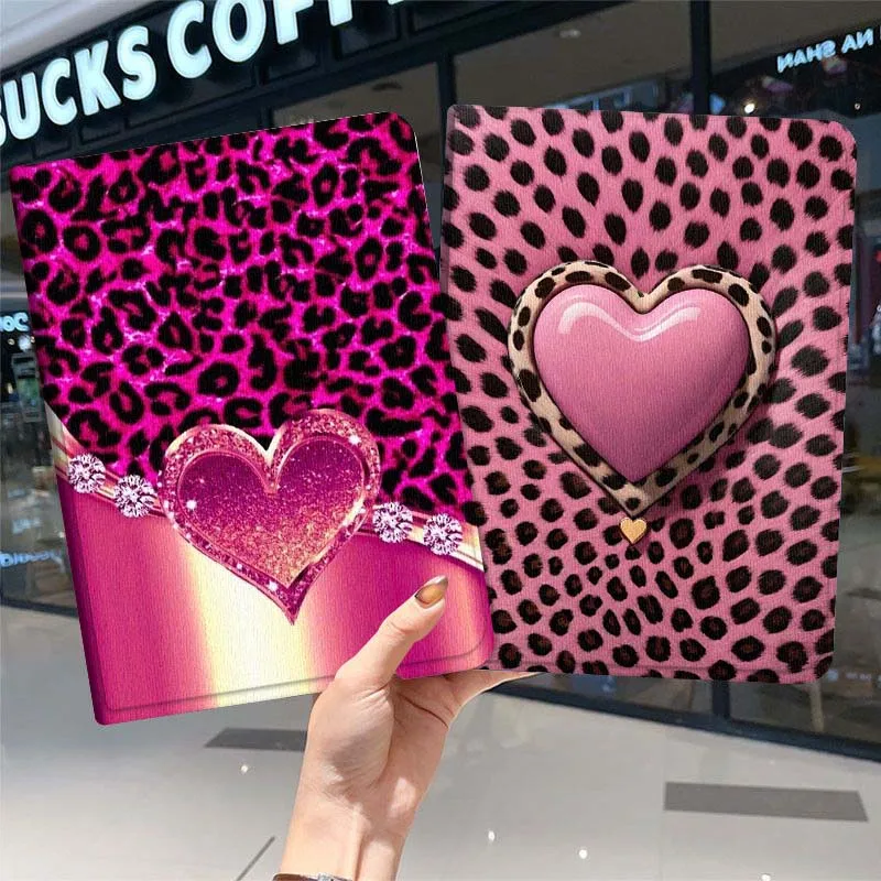 

Sparkling Leopard Heart Pink Gift For Samsung Galaxy Tab A7 A A8 A9 A11 S6 S11 10.1 10.4 10.5 Inch Lite PLus Soft Tablet Case