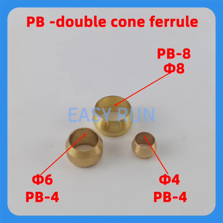 4MM 6MM 8MM Nylon Tube Lubrication Tube High Pressure Resin Tube Copper Sleeve Used With Oil Pump Pipe Joint--20 pc/bag