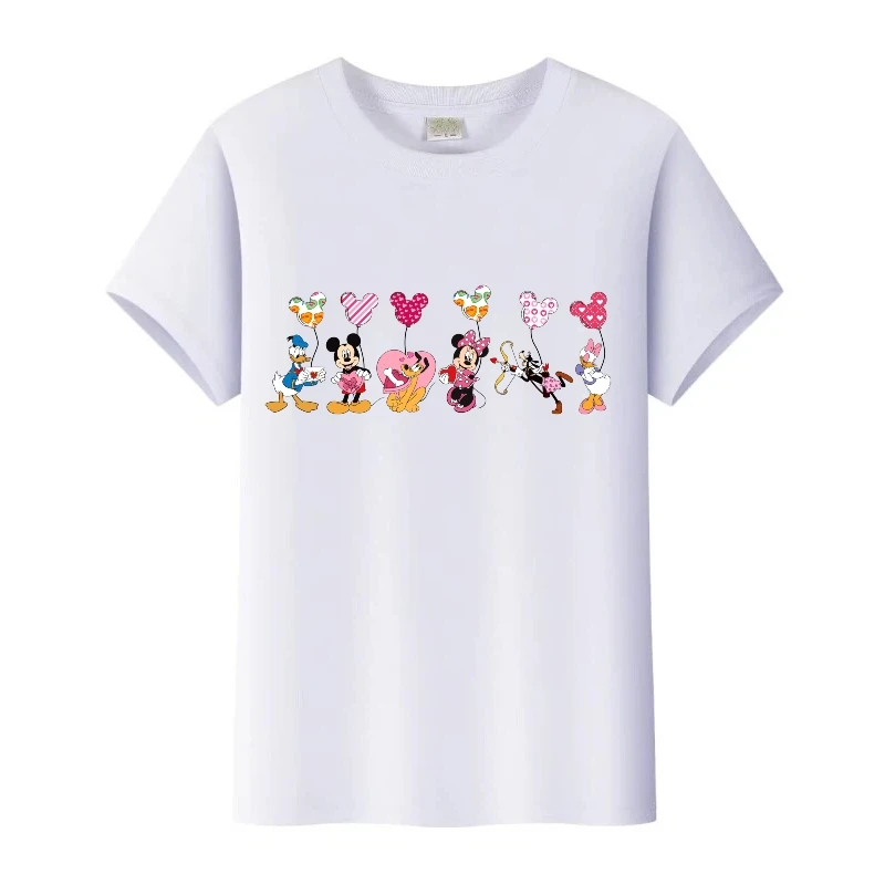 

Милая одежда унисекс, детские футболки с рисунком Микки Мауса Диснея, женская футболка, семейные блузки для девочек, топы больших размеров, свободная футболка для мальчиков