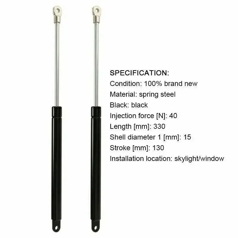 2Pcs Gas Struts Hydraulic Strut Gas Spring 330mm For Seitz Heki Dometic Heki 2 Caravan Hatch Roof Skylight 2E0152 Replacement