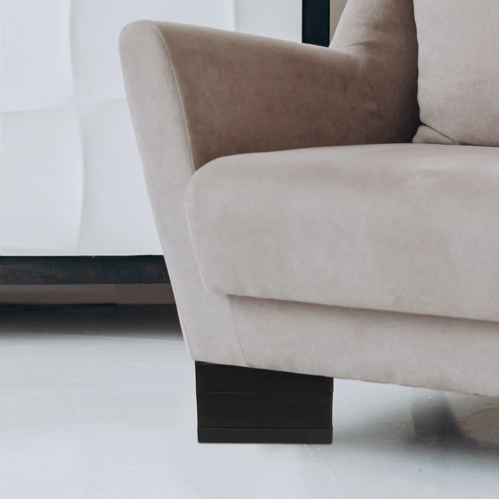 4pcs Rubber Bed Leg Risers Heavy Duty Furniture Lift Blocks Stackable For Sofa Table Chair Desk Dorm Frame Elevator Non-Slip