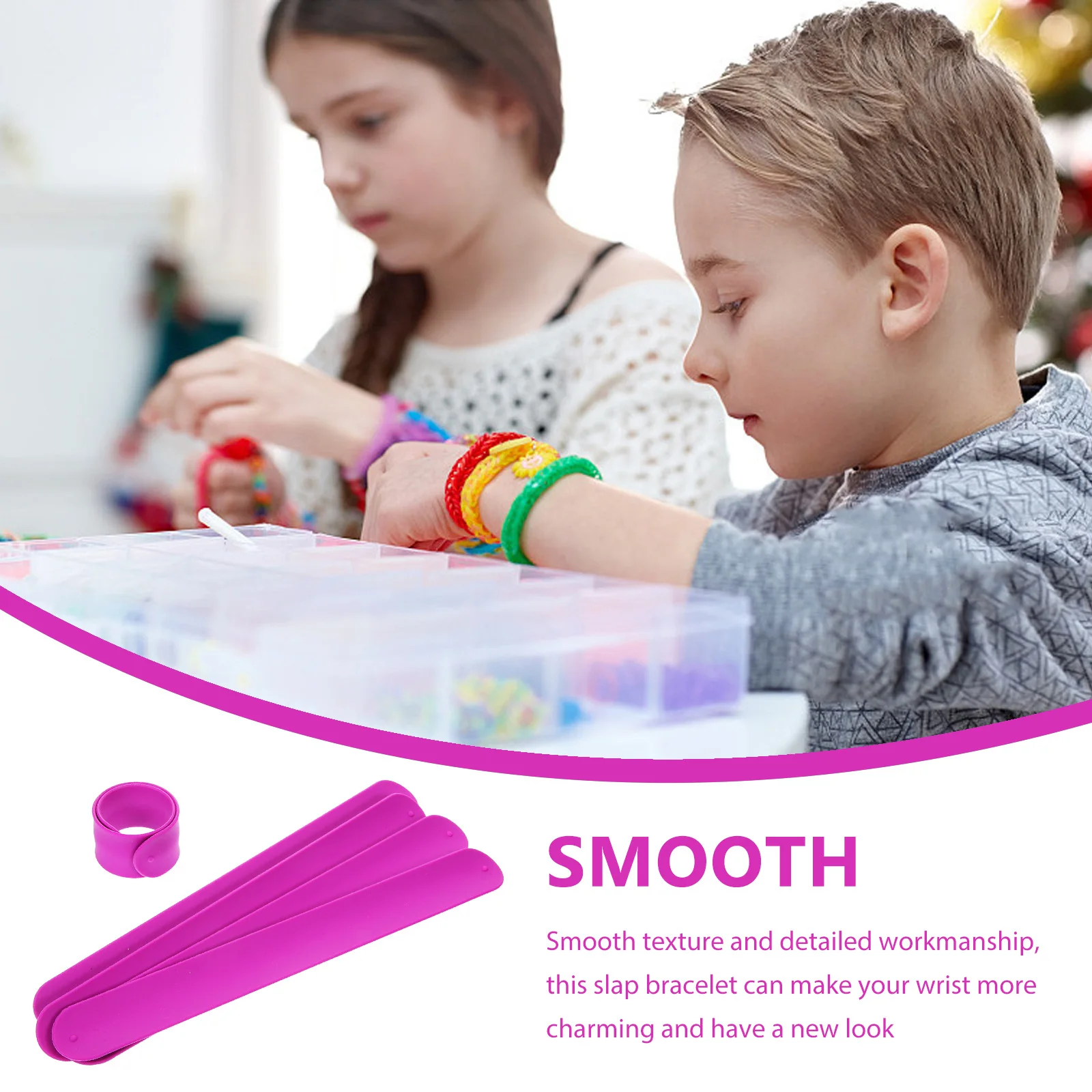 

5 Pcs Silicone Bracelet Kid Party Favor Hanging Bulk Slap Bracelets Birthday Favors Silica Gel