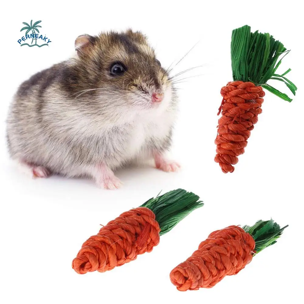 

Straw 3pcs/set Hamster Bird Toy Rabbit Rat Bite Toys Pet Supplies Chew Toys Tooth Cleaning
