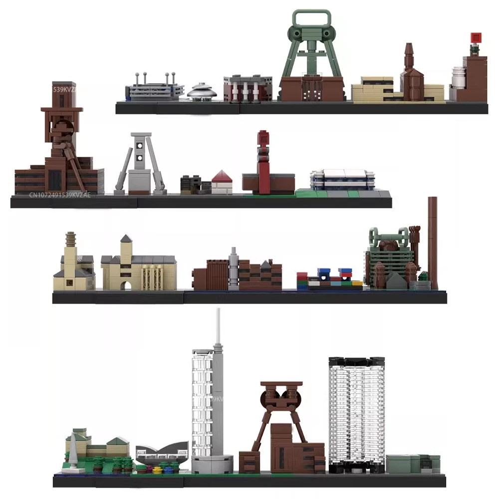 

MOC Знаменитая архитектура Германия Ruhr City Skyline Series Строительные блоки Серия уличных сцен Собранные кирпичи Игрушки Рождественский подарок