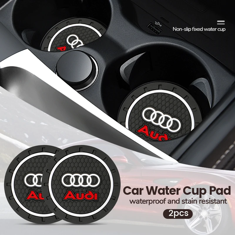 Car Anti-slip cup holder mat set For Audi A3 A4 B5 B6 A3 8P 8V 8L A5 A6 C6 C5 A1 A7 A8 Q2 Q3 TT RS3 RS4 Car Styling Accessories