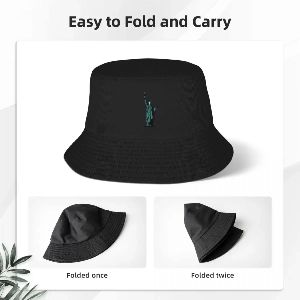 Statue Of Misfitery Misfits Bucket Hat for Teen Beach Field Hat Unique Packable for Hiking Fisherman Hats Bob Hat