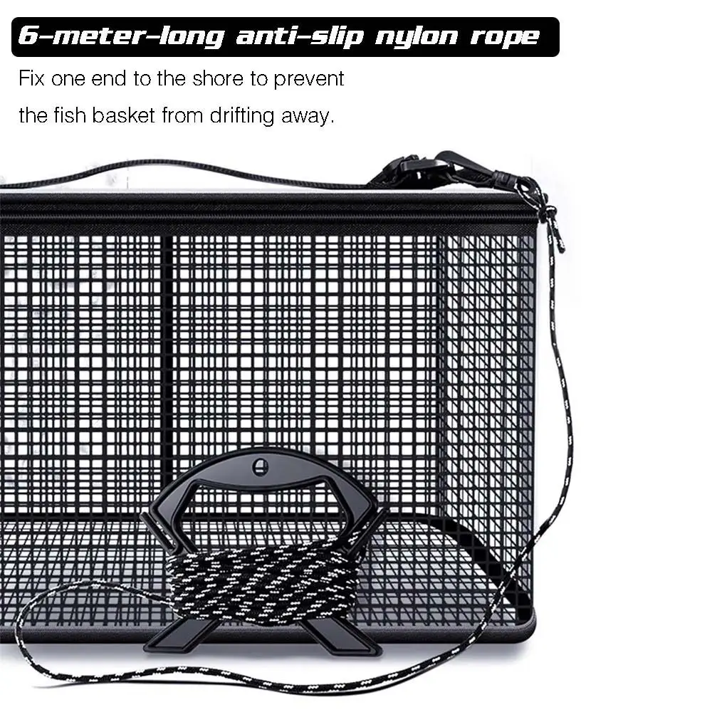 

Fish Net Bag Floating Fish Basket Quick-drying Fish Protector Foldable Fish Cage Large Capacity Collapsible Foldable Fishing Net