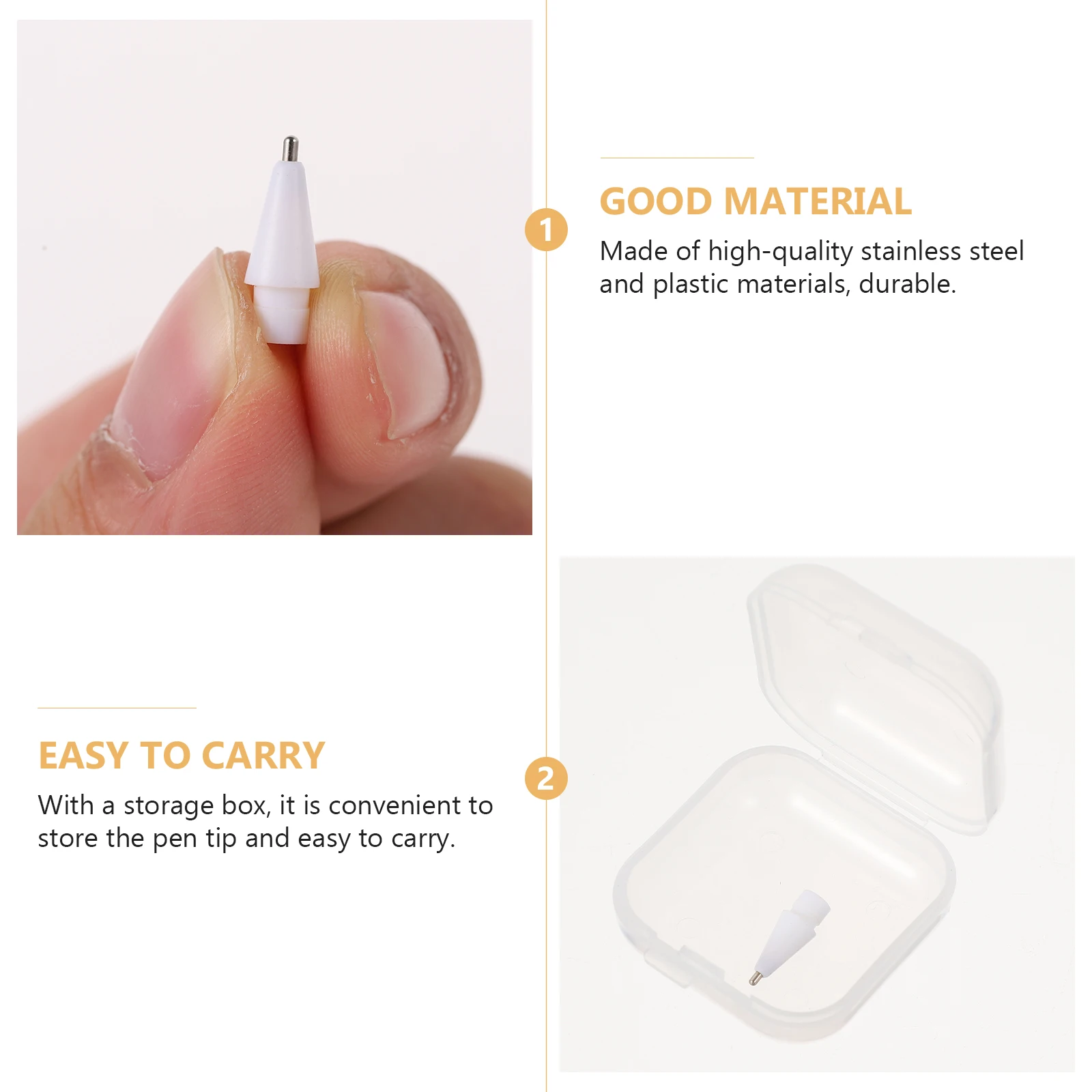 

1Pcs Comfortable Stylus Replacement Tip Fine Craftsmanship Reasonable Structure Not Easy Crack Long Serve Tip Replacement