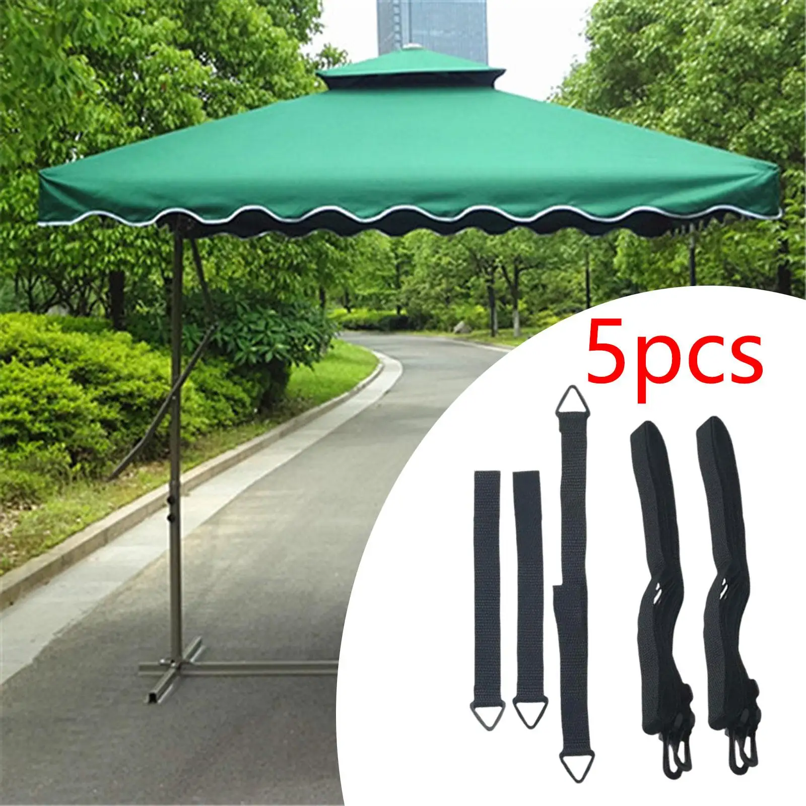 

5 Pieces Parasol Wind Strap Umbrella Wind Stabilizer Strap for Patio Garden